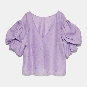 Zara Lilac Polka Dot Top